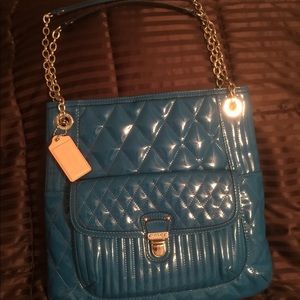 Coach Poppy Liquid Gloss Quilted Patent Leather